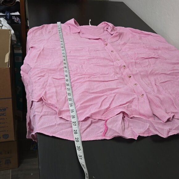 Free People Womens Magic Breeze Oversized Button Front Shirt Pink Size XS - Picture 15 of 15
